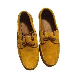 Allen Edmonds Force 10 Boat Shoe Mineral Yellow‎ Suede Sz 8D